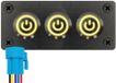 ProRide Interrupteurs à pression métalliques en panneau encastré triple 220V ON-OFF - 19mm - IP67 - Indicateur LED Jaune