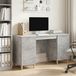 Maison Exclusive - Bureau avec porte, couleur béton, 142,5 x 50 x 75 cm, panneau de particules