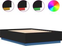 vidaXL Bedframe met LED sans matelas 150x200 cm noir