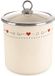 Orion Tonca Pot de conservation - 1,4 l - Acier émaillé - Couvercle en verre - Crème