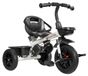 Tobi VECTOR tricycle pour enfants - Avec barre de poussée - Cadre en métal - Dossier haut - Repose-pieds et capote - Convient aux enfants de 3 à 6 ans - Gris