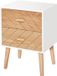 Homcom Table de nuit bois blanc 40x30x55,5cm