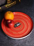 Wilmax Color Splash - Porselein Bord Rood Spiraal - 28 cm