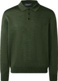 MAERZ Classic Fit pull pour homme avec col polo laine - vert