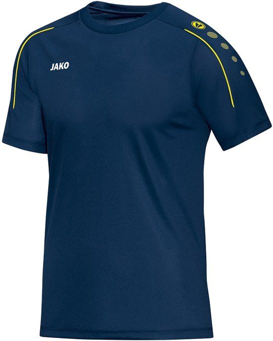 JAKO - T-Shirt Classico - Sportshirt - Donkerblauw/Geel - maat 116 - 4059562009965