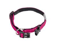 NOBBY Soft Grip Hondenhalsband - Nylon - Gevoerd - Fuchsia - Maat: L - Breedte: 25 mm - Nekomtrek: 40 - 55 cm