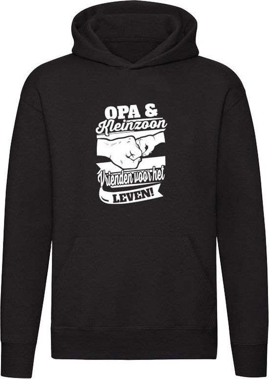 Unisex Hoodie - Opa & kleinzoon - Zwart - 5XL