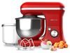 Robot pâtissier avec bol en acier inoxydable de 5 litres, 1200 watts, 5 fonctions + glace, rouge