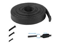 cyclingcolors Uitbreidbare gevlochten ommanteling, zwart, elektrische kabelbescherming, beam auto, motorfiets, huis, tv, computer (2 mm (van 2 mm tot 7 mm))