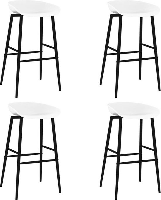 vidaXL Barstoelen 4 stuks Wit