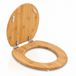 Muntel® Abattant de WC - Abattant de WC avec Couvercle - Inox - Charnières - Bambou - Matériel de Fixation Inclus - Avec Fermeture Douce