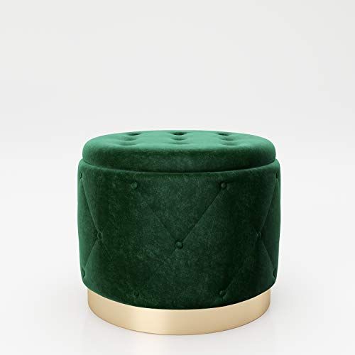 Playboy Poef met opbergruimte - Groen fluweel - Retro design