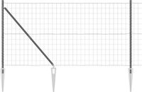 vidaXL Euro-hek met grondpennen 10 x 1,2 m PVC-Coated Staal Grijs Mesh