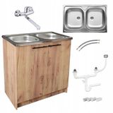 STAMAR Keukenkast 80 cm Eiken Goud