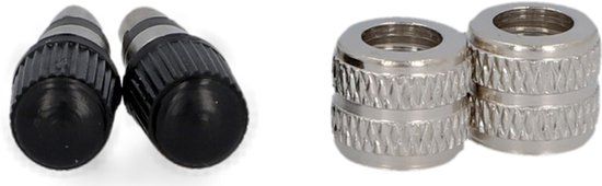 FISCHER Dunlop Fietsventielset, 6-delig, Zwart/Zilver