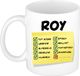 Bellatio Decorations Naam mok Roy - wit - top gozer - keramiek - 300 ml - cadeau collega beker