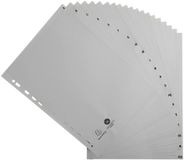 Exacompta 20x Tabbladen met bedrukte tabs in gerecycled PP - 20 tabs - A tot Z - A4 - Grijs