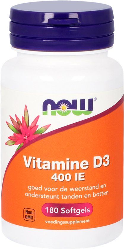 NOW Vitamine D3 400 IE Softgels