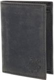 oxmox Leren portemonnee Leather RFID Protect Kombibörse Turtle 2.0 Embossed Vintage Black zwart