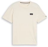 Tom Tailor T-shirt en Coton avec badge logo - Taille S - Gardenia White