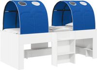 vidaXL Bed met Tunnel 3-delig Wit en Blauw Bewerkt hout