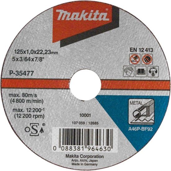 Makita A-85313 Doorslijpschijf 125x2,5mm metaal