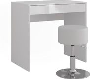 Vicco Sherry Kaptafel – 81.4 cm met kruk Wit/wit hoogglans