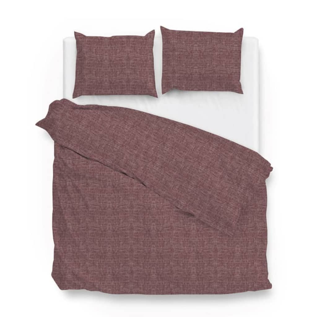 Zo!Home Lino Dekbedovertrek Lits-jumeaux 240x200/220 cm + 2 kussenslopen 60x70 cm - Wine Red