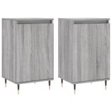 vidaXL Dressoirs 2 stuks 40x35x70 cm bewerkt hout grijs Sonoma