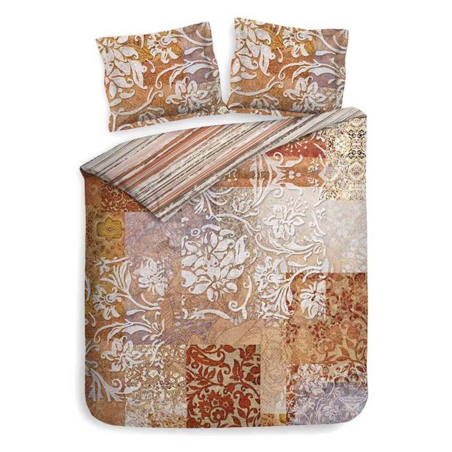 Heckett & Lane Orida dekbedovertrek - Roodwood bruin - 200x200/220 cm