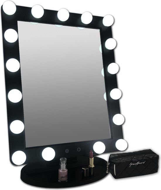 Gerard Brinard Hollywood Make-up Spiegel met LED Verlichting - Zwart - Dimbaar