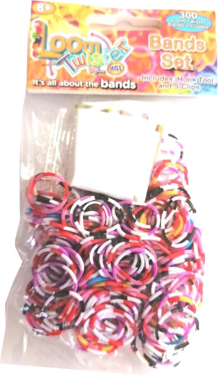 Loom twister Loombands Junior Rubber Donker 300-delig