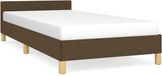 vidaXL Bedframe zonder matras, stof, donkerbruin, 80x200 cm
