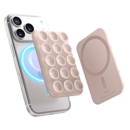 elago MagSafe-compatibele telefoonhouder met magnetische zuignap, afneembare siliconen handgreep voor iPhone, selfies/handsfree video's voor TikTok & Instagram influencers/makers (schattig roze)