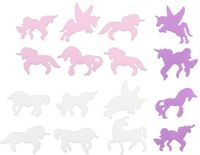 Home Deco Kids Glow in the dark Unicorn / eenhoorn - 16x stuks - multi color - kinderkamer decoratie