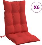 vidaXL Stoelkussens Hoge Rug Oxford Stof Rood 6 stuks