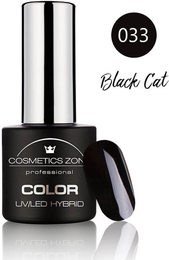 Cosmetics Zone UV/LED Hybrid Gel Nagellak 7ml. Black Cat 033
