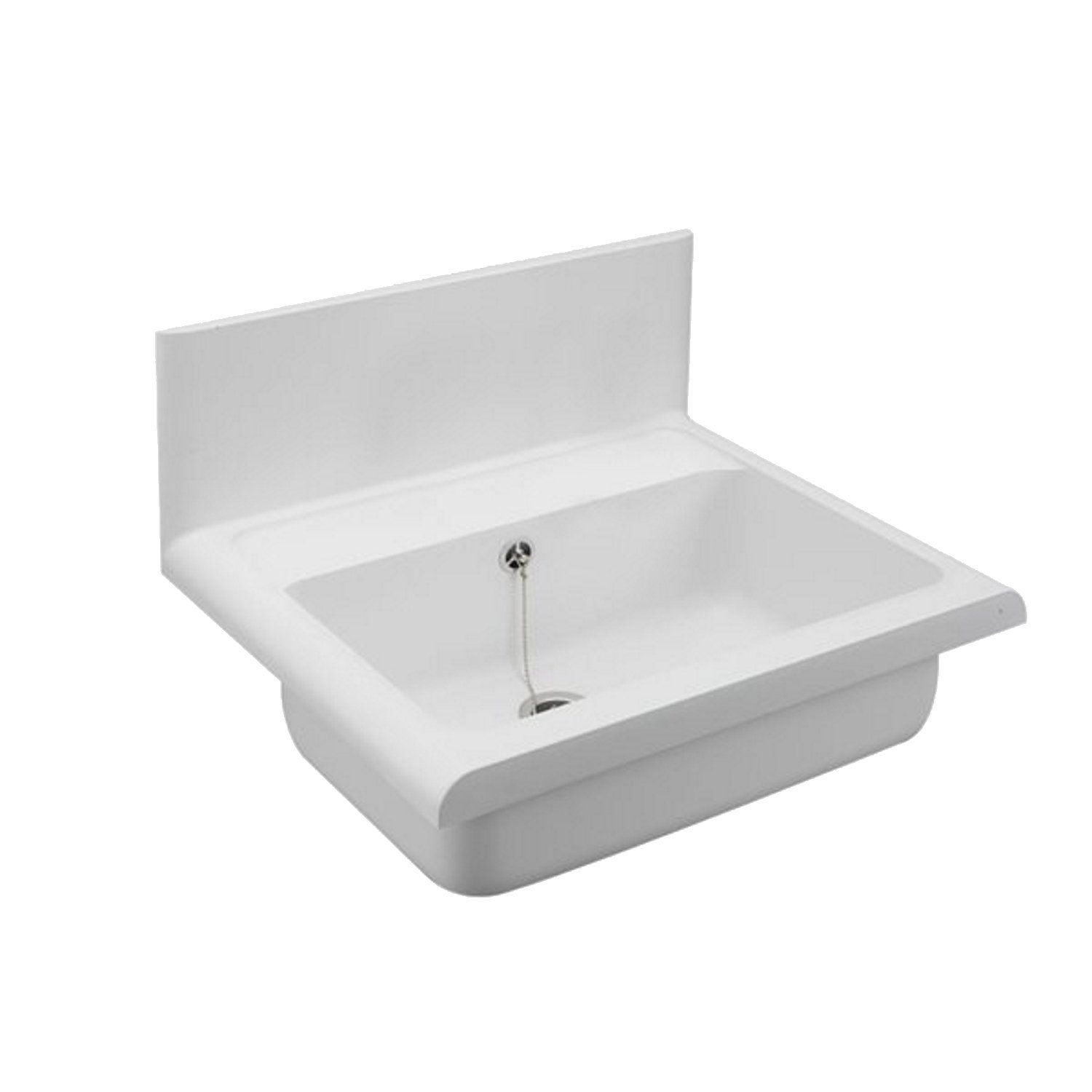 Plieger Uitstortgootsteen abu kunststof 55x38.3x45 cm wit met stootrand