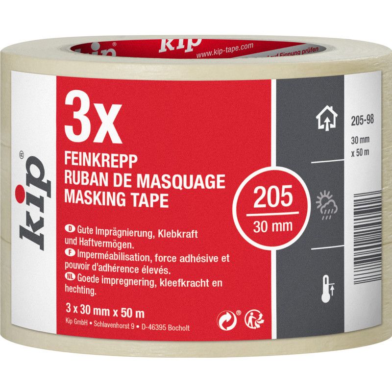 Kip 205 afplaktape 30mmx50m (3 Stuks)