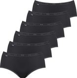 sloggi Dames midi slip 6 pack Basic+ zwart
