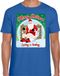 Bellatio Decorations Fout Kerstshirt / t-shirt - Merry shitmas losing a turkey - blauw voor heren - kerstkleding / kerst outfit M