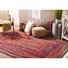 SAFAVIEH Braided Collection BRD210A Boho-tapijt, handgemaakt, omkeerbaar, katoen, 90 x 150 cm, rood/multi