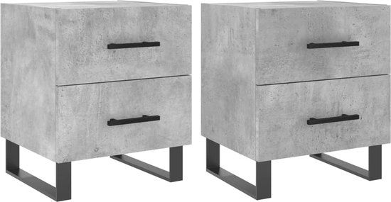 vidaXL Nachtkastjes 2 stuks Betonkleur