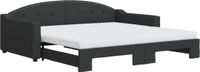 vidaXL Slaapbank met onderschuifbed en matrassen 100x200 cm stof zwart