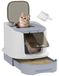 Merkloos Kattenbak Gesloten - Met Schep - Grijs - 40,5 x 52,5 x 42,5 cm