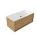 Saniclass Holz Frame Badkamermeubelset - 100x45x41.5cm - Flow solid surface wastafel wit - 1 wasbak - zonder kraangat - 1 lade - mat eiken natural (hout) SW1420769/SW1224149