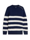 Tommy Hilfiger Pull 'New York Label Relaxed Breton Stripe' bleu marine / blanc