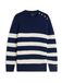 Tommy Hilfiger Pull 'New York Label Relaxed Breton Stripe' bleu marine / blanc