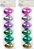 Koopman International Œufs de Pâques colorés avec pendentif - 12x - métallique - 8 cm - décoration de Pâques