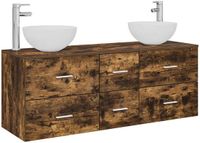 vidaXL Badkamerkastenset 3 st Gerookt eiken 49,5 x 41 x 64,5 cm